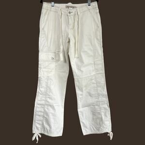 MurMur Womens Cargo Parachute Pants Offwhite Size Large Y2K‎ 80s Retro Urban